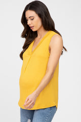 Mustard Sleeveless Maternity Top