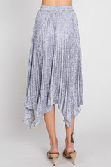 Blue Ditsy Floral Pleated Handkerchief Skirt