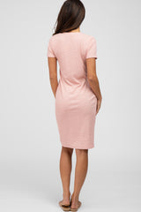 Light Pink Ditsy Floral V-Neck Dress