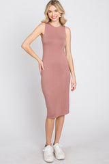 Pink Fitted Sleeveless Dress