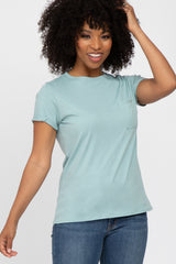 Mint Green Front Pocket Maternity Top