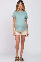Mint Green Front Pocket Maternity Top