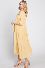Yellow Tiered Midi Dress