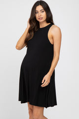 Black Sleeveless Basic Maternity Dress