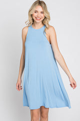 Light Blue Sleeveless Basic Dress