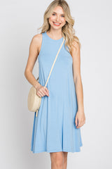 Light Blue Sleeveless Basic Dress