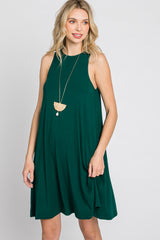 Emerald Green Sleeveless Basic Dress