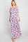 Pink Floral Off Shoulder Maxi Dress