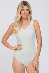 Mint Ribbed Scoop Back Maternity One Piece Swimsuit