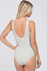 Mint Ribbed Scoop Back One Piece Swimsuit