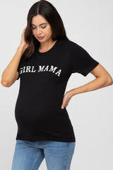 Black "GIRL MAMA" Graphic Maternity Tee