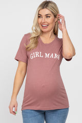 Mauve "GIRL MAMA" Graphic Maternity Tee