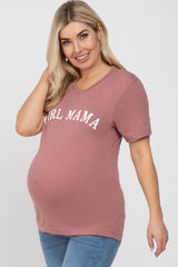 Mauve "GIRL MAMA" Graphic Maternity Tee
