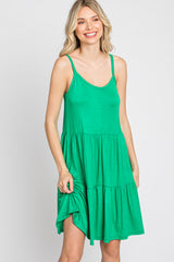 Green Tiered Maternity Tank Dress