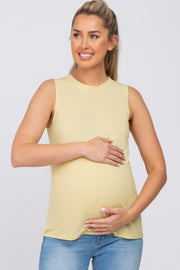 Yellow Heather Basic Maternity Tank Top