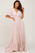 Light Pink Deep V-Neck Maxi Dress