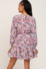 Mauve Floral Mini Dress