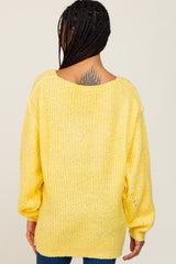 Yellow Knit Long Sleeve Sweater
