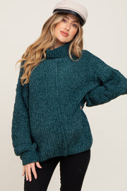 Forest Green Soft Chenille Turtle Neck Maternity Sweater