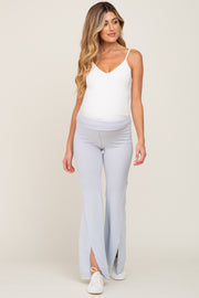 Light Blue Terry Flare Maternity Lounge Pants