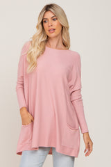 Pink Pocketed Dolman Top