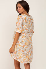 Sage Floral Short Sleeve Maternity Dress