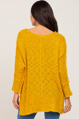 Mustard Chunky Knit Maternity Sweater