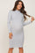 Heather Grey Ribbed Mock Neck Maternity Dress