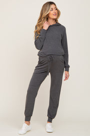 Charcoal Hoodie and Jogger Maternity Set