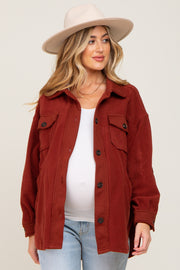 Rust Fleece Lightweight Maternity Coat