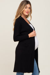 Black Ribbed Maternity Cardigan