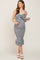Black Floral Knot Front Smocked Maternity Midi Dress