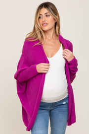 Magenta Dolman Sleeve Maternity Cardigan Sweater