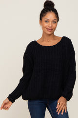 Black Chunky Knit Sweater