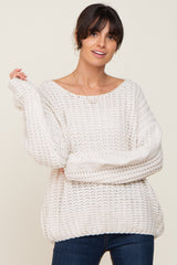 Ivory Chunky Knit Maternity Sweater