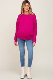 Magenta Basic Maternity Sweatshirt