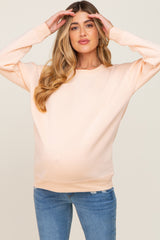 Peach Basic Maternity Sweatshirt