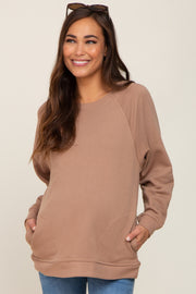 Mocha Pullover Basic Maternity Sweatshirt