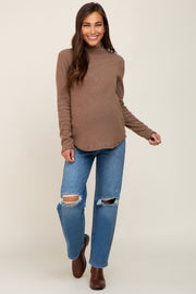 Blue Distressed Knee Straight Maternity Jeans