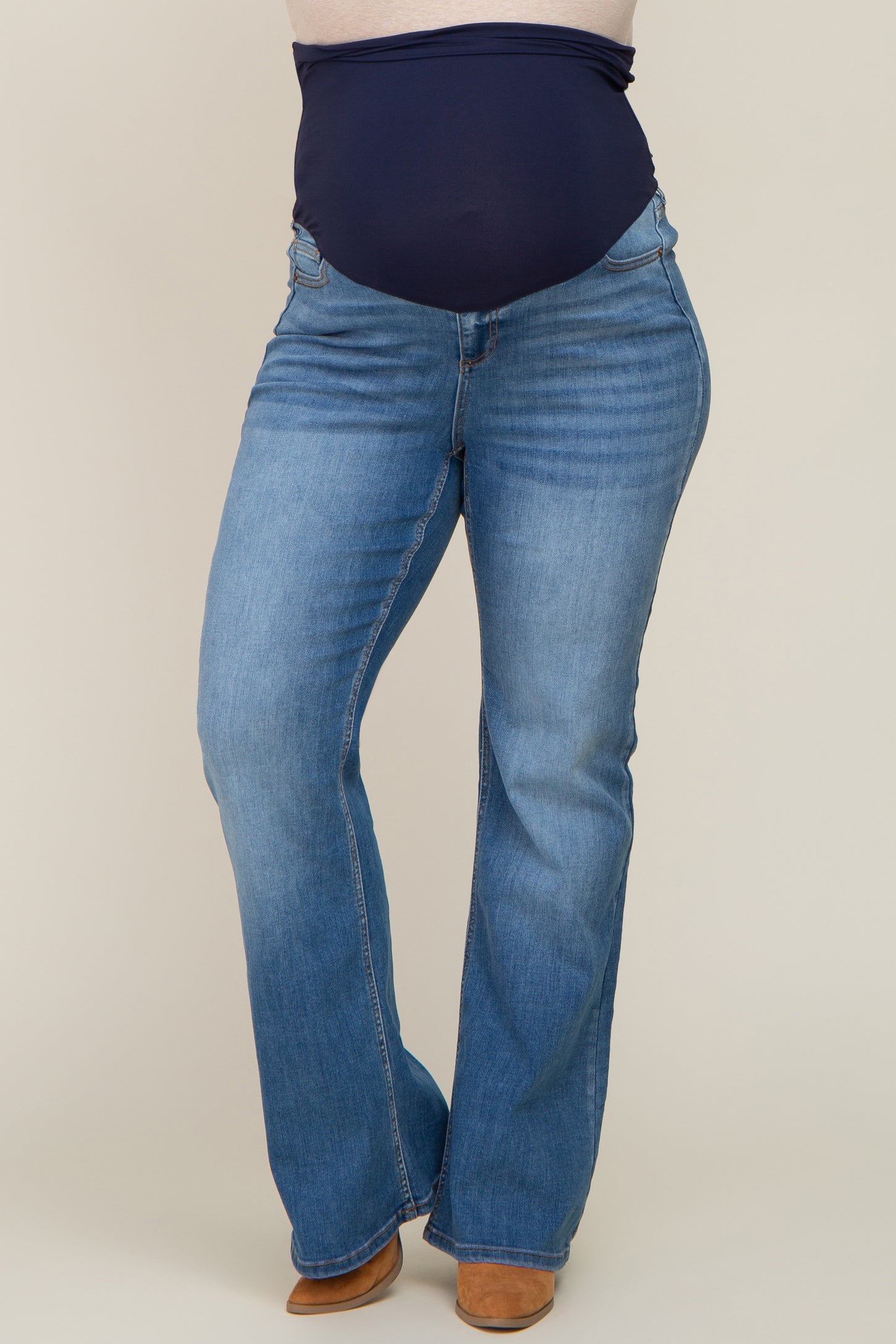 Blue Maternity Plus Bootcut Jeans