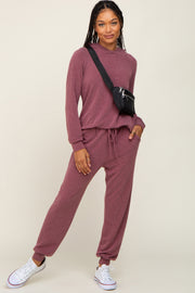 Plum Hoodie and Jogger Set