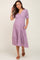 Lavender Button Down Short Sleeve Maternity Dress