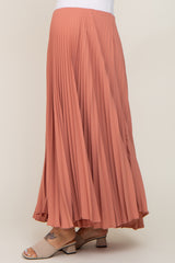 Mauve Pleated Maternity Maxi Skirt