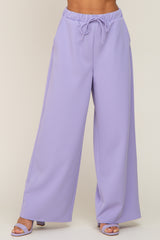 Lavender Drawstring Wide Leg Pants