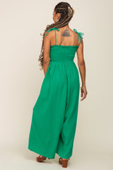 Green Sleeveless Cropped Jumpsuit