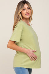 Lime Faded Basic Maternity T-Shirt