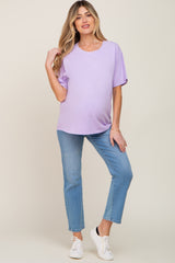 Lavender Faded Basic Maternity T-Shirt