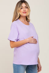 Lavender Faded Basic Maternity T-Shirt