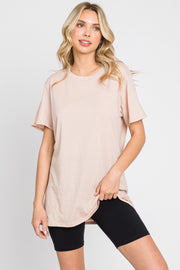 Light Pink Oversized Short Sleeve Top