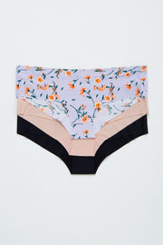 Multi-Color Floral Seamless Bikini Underwear Set